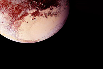 Planet Pluto on a black background. Elements of this image furnished by NASA