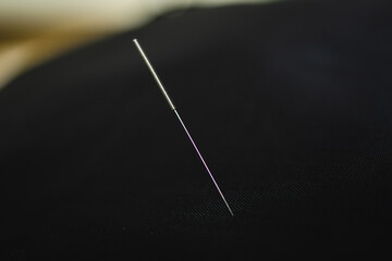 close up of an acupuncture needle