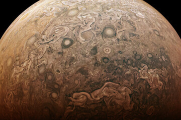 Planet Jupiter on a dark background. Elements of this image furnished by NASA © Artsiom P