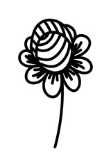 FLOWER SILHOUETTE ON A WHITE BACKGROUND