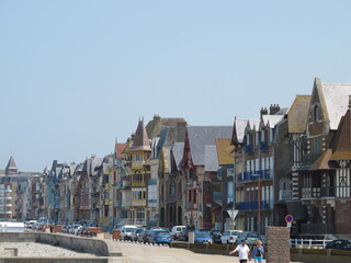 Strandpromenade, Mers-les-Bains, Normandie, Frankreich