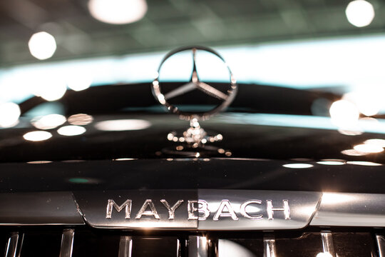 Stuttgart, Germany - August 8, 2020: symbol mercedes maybach