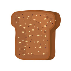 bread with grain of bakery isolated style icon design, food shop breakfast theme Vector illustration