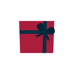 Christmas Present Flat Vector Illustration.