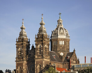 Fototapeta na wymiar Basilica of St. Nicholas in Amsterdam. Netherlands