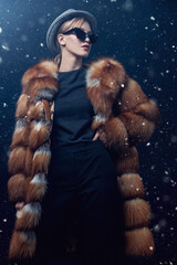 fashion model in furs