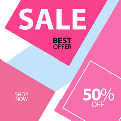 Sale up to 50% off Best Offer Shop Now Label Discount Vector Template Design Illustration