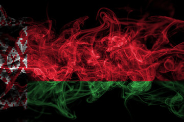 Belarus, Belarusian smoke flag isolated on black background