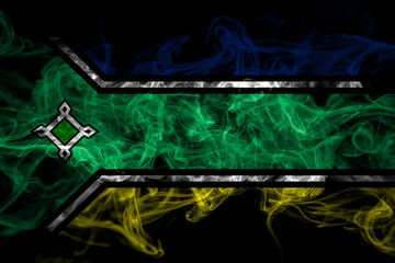 Brazil, Brazilian, Amapa smoke flag isolated on black background