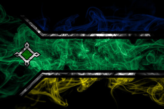 Brazil, Brazilian, Amapa smoke flag isolated on black background