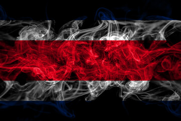 Costa Rica smoke flag isolated on black background