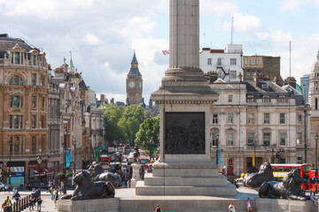 the lions in Trafalgar square in London