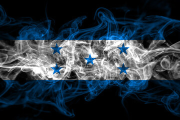 Honduras, Honduran smoke flag isolated on black background
