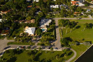 Fototapeta na wymiar Bayview Park upper east side Miami aerial photo