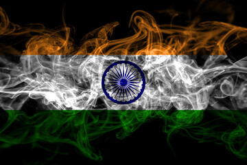 India smoke flag isolated on black background