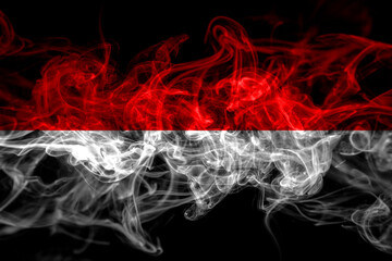 Indonesia, Indonesian smoke flag isolated on black background