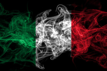 Italy, Italian smoke flag isolated on black background