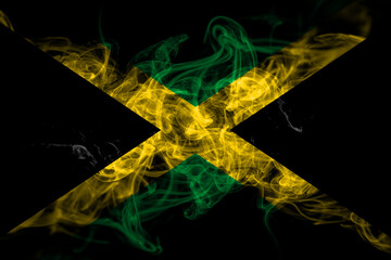 Jamaica, Jamaican smoke flag isolated on black background