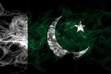 Pakistan, Pakistani smoke flag isolated on black background