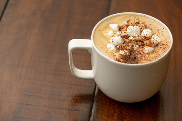 Cup of hot chocolate winter holiday drink