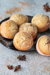 
Homemade muffins with different fillings