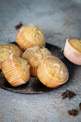 
Homemade muffins with different fillings