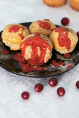 
Homemade muffins with different fillings