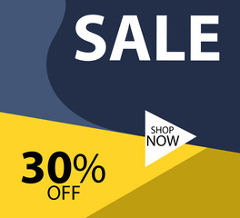 Sale 30% off Shop Now Label Discount Vector Template Design Illustration