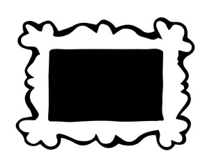 Framed mirror. Vector drawing icon