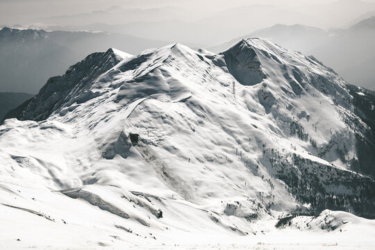 Snowcapped beautiful mountain peak italian Alps mountain range Italy Winter mood image