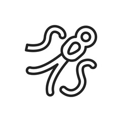 Virus ebola black line icon. Vector illustration. Outline pictogram 