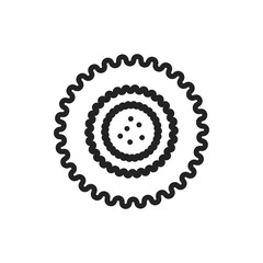 Virus hepatitis b black line icon. Vector illustration