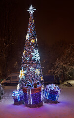 Holiday decorations of Bydgoszcz. Poland