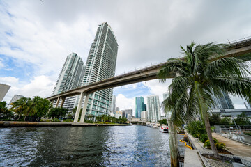 Fototapeta na wymiar Travel destination scene Miami River photo