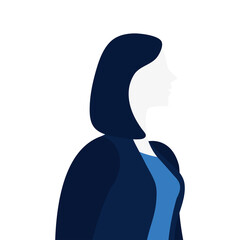 elegant business woman profile character vector illustration design