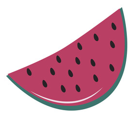 Slice of Watermelon.Vegan Giant Fruits and Vegetables.Vegan Food Veganismus.Healthy Huge food. Natural Products.Vegetarianism.Flat Vector Illustration