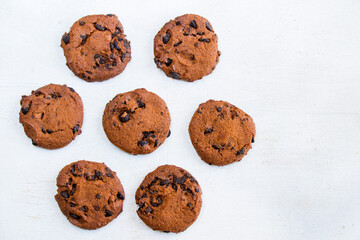 Cookies on the white background, sweet pastry dessert