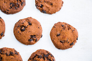 Cookies on the white background, sweet pastry dessert