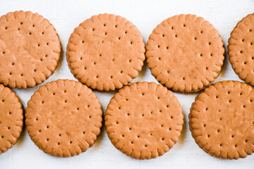 Cookies on the white background, sweet pastry dessert