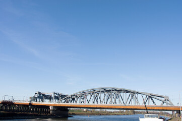 The IJsselspoorbrug bridge, a railway bridge on the river Ijssel in Zutphen, Netherlands