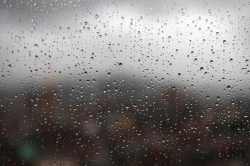 Water drops on glass.
