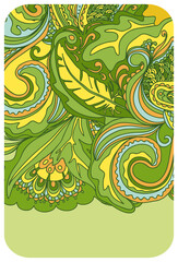 Floral card, invitation, banner template with empty space. Vector, abstract pattern