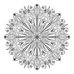 Vector mandala-antistress. Abstract object on white background. Decorative element