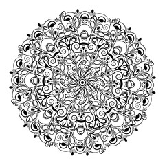 Vector mandala-antistress. Abstract object on white background. Decorative element