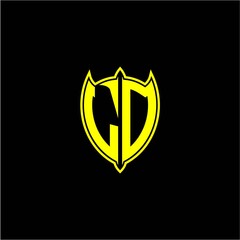 the initial letter of the shield logo L O is yellow.