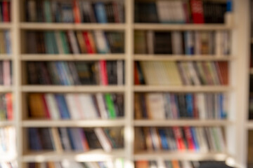 blurred book and bookshelf background
