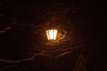 snowy lamp street