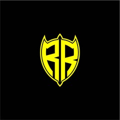 the initial letter of the shield logo R R is yellow.