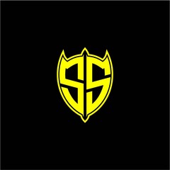 the initial letter of the shield logo S S is yellow.