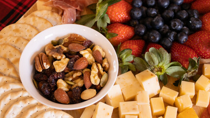 trail mix charcuterie close up - warm